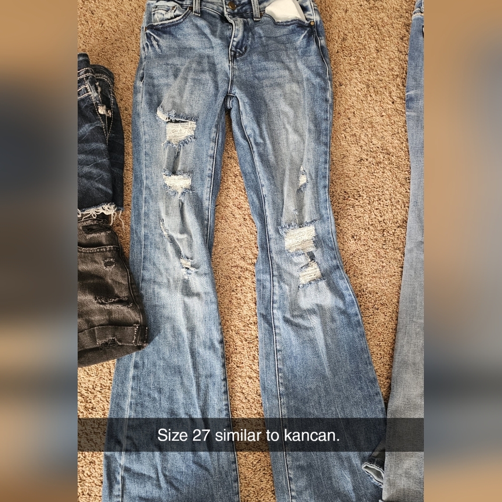 KanCan Light Blue Distressed Flare Jeans